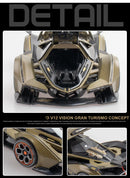GT V12 Super Concept Sports Car Alloy Metal Diecast Modelo de Carro Som Luz Brinquedos Infantis