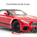 SL63 G800 Modelo Miniatura Carro Brinquedos Diecast Liga Veículos Roda Dianteira Direção Som Luz Puxar Para Trás Modelos Presente Adulto