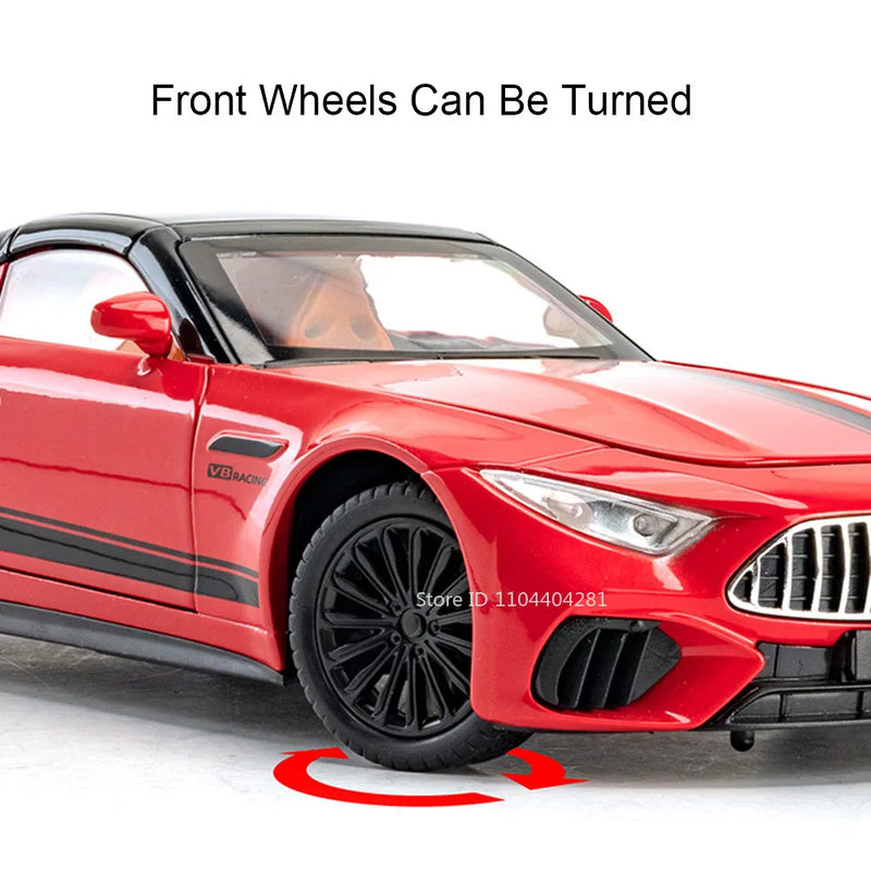 SL63 G800 Modelo Miniatura Carro Brinquedos Diecast Liga Veículos Roda Dianteira Direção Som Luz Puxar Para Trás Modelos Presente Adulto