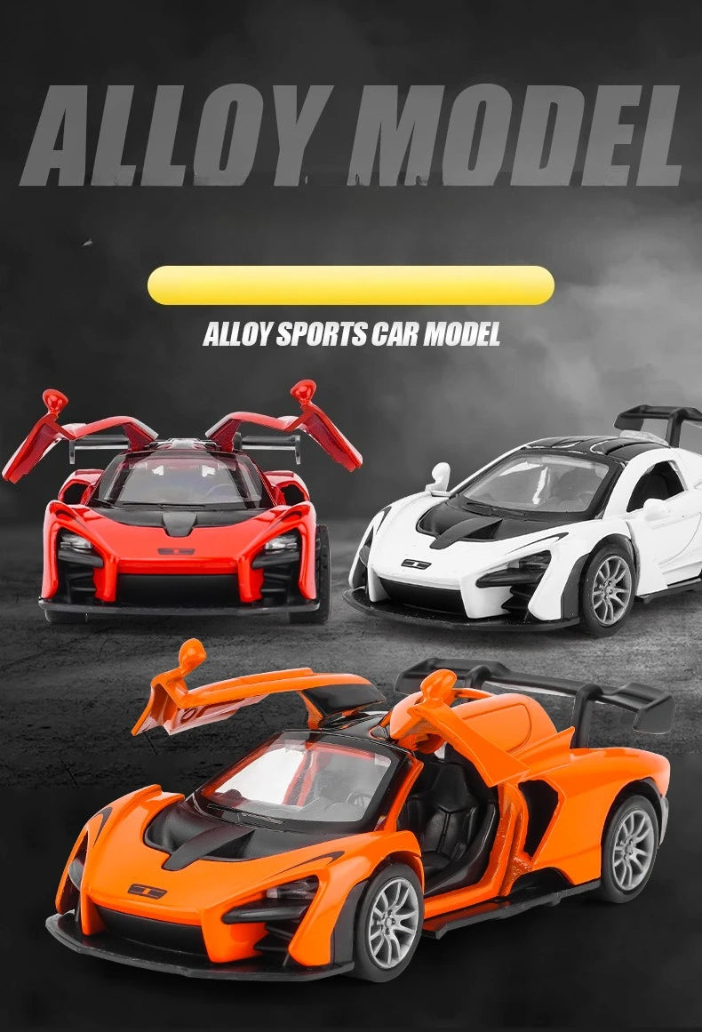 Modelo de carro de liga leve, brinquedo infantil, modelo de carro com som e luz, carro de exposição, brinquedo não controlado por rádio