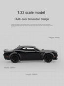 Dodge Challenger Hellcat Toy Car para 1:32 Escala Die Cast Metal Cars Toy Pull Back Hellcat Model Cars com Som e Luz Hellc
