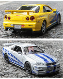 GTR R34 SKYLINE Liga Rápida Simulação Carro Modelo Diecasts & Veículos de Brinquedo e Carros Decoração Brinquedos para Crianças