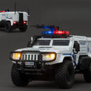 Carro de polícia blindado SWAT em escala 1:32, modelo de brinquedo de metal fundido, com absorção de choque, caminhão pesado, brinquedo com som e luz, presente para crianças