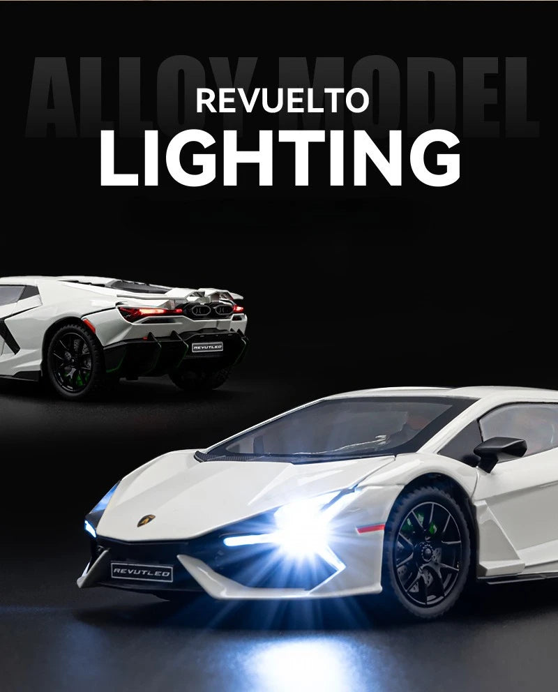 Lamborghini Revuelto Carro de Corrida Liga de Metal Modelo Computador Desktop Enfeites Decoração Moderna Presente de Aniversário para Meninos