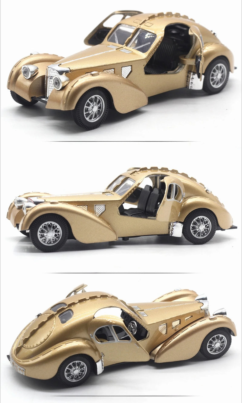 Bugatti 57SC Atlantic Classic Car Simulação Diecast Metal Alloy Model Car Coleção de brinquedos para crianças Presentes