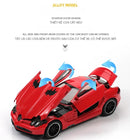 SLR 772S Modelo de carro de brinquedo Corpo de liga Pneus de borracha Diecast Supercarros Modelos Portas abertas Som Luz Brinquedos para crianças Presentes