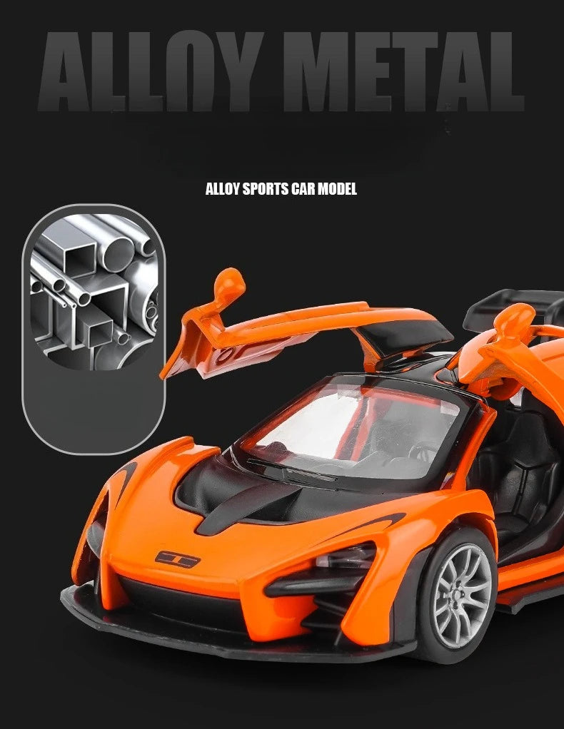 Modelo de carro de liga leve, brinquedo infantil, modelo de carro com som e luz, carro de exposição, brinquedo não controlado por rádio