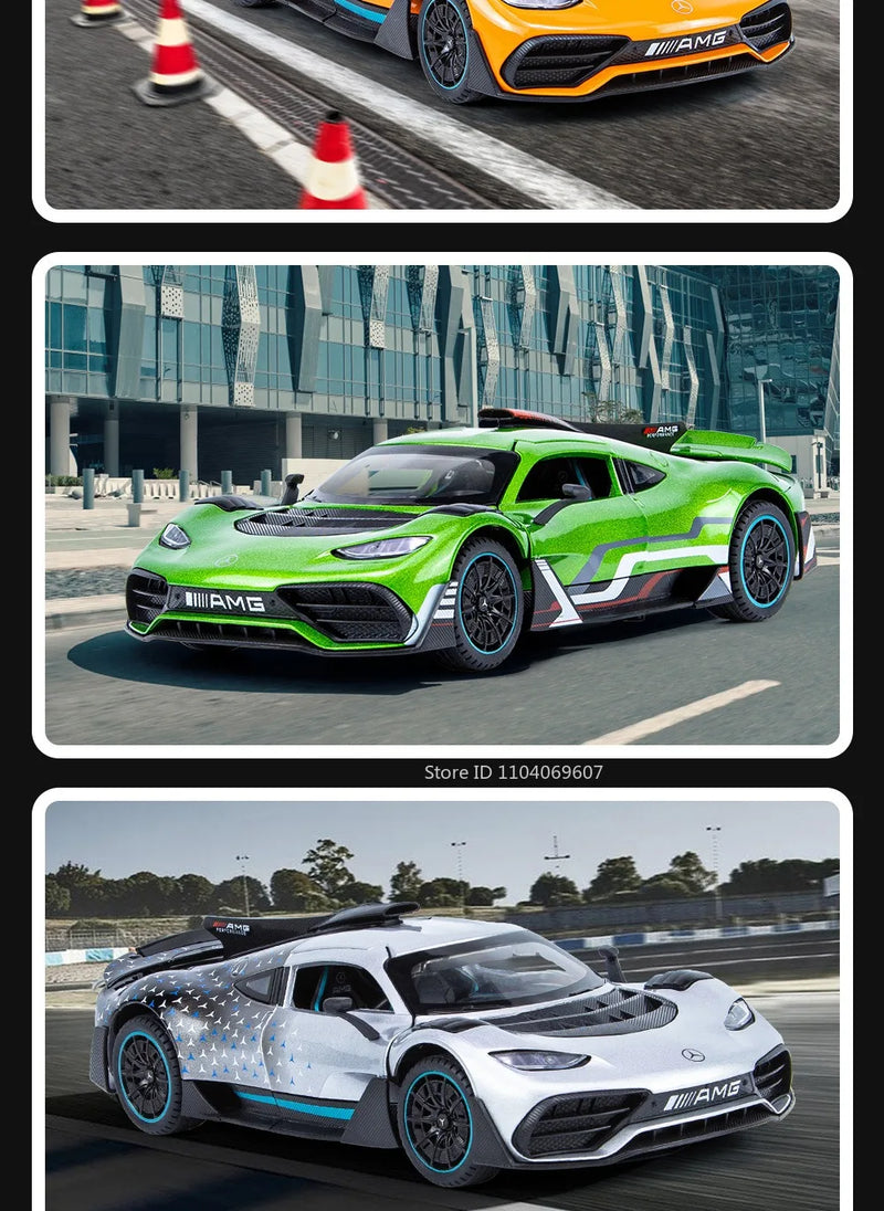 ONE Sports Car Modelo Brinquedo Modificado Metal Diecast Veículos de Roda Livre Simulação Som e Luz Presente para Crianças