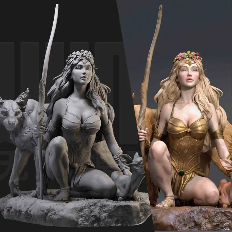 1/24 Deuses Gregos 3206 Mitologia Ocidental GK Modelo Branco Portátil Modelo de Soldado Impresso em 3Dl