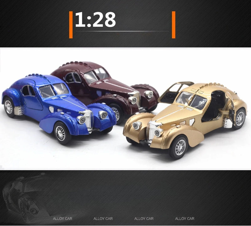 Bugatti 57SC Atlantic Classic Car Simulação Diecast Metal Alloy Model Car Coleção de brinquedos para crianças Presentes