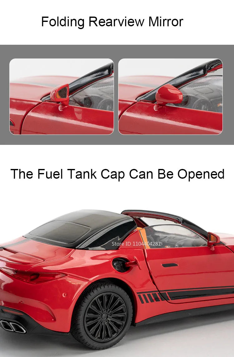 SL63 G800 Modelo Miniatura Carro Brinquedos Diecast Liga Veículos Roda Dianteira Direção Som Luz Puxar Para Trás Modelos Presente Adulto