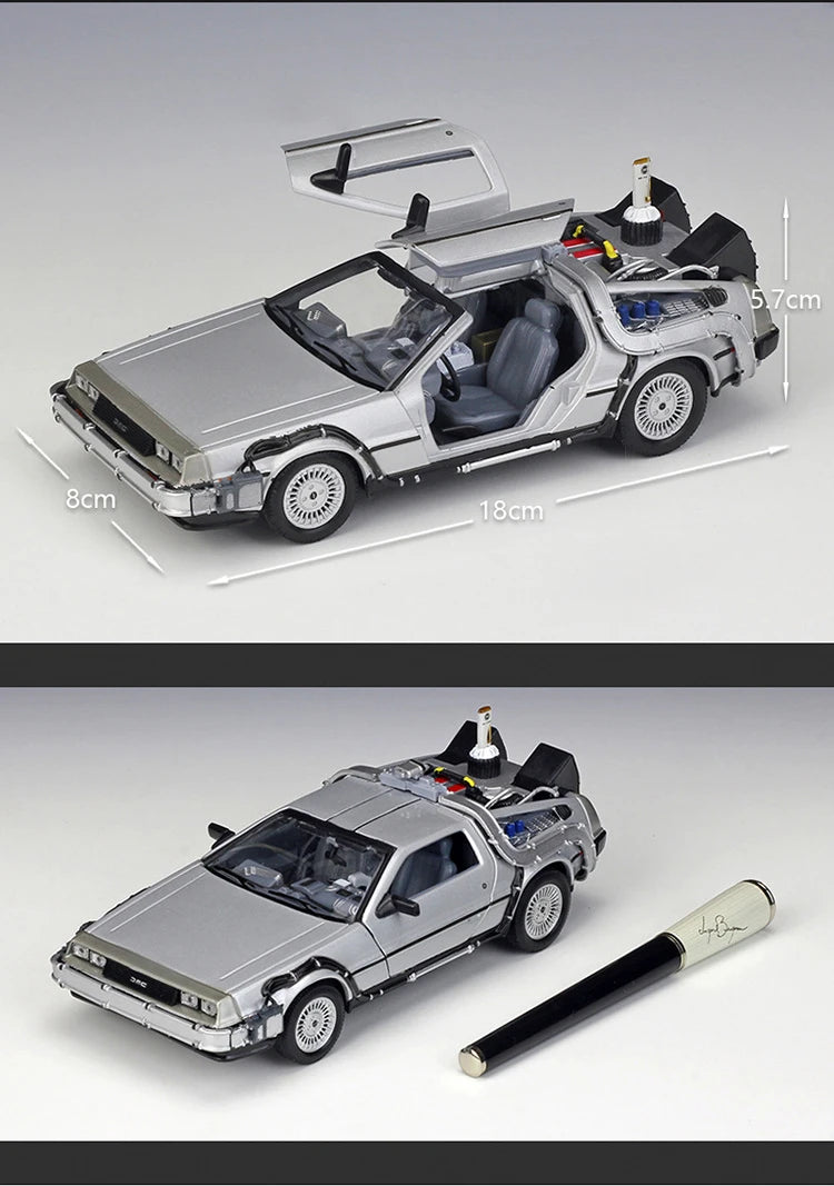 Delorean De Volta para o Futuro Máquina do Tempo Diecast Liga Modelo Carro de  Metal para Meninos Brinquedo Coleção de Presentes