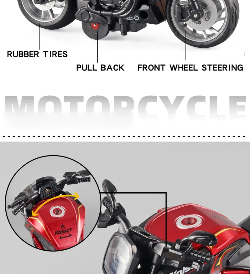 Pocket Toy Alloy Motorcycle Model Miniature Diecast Racing Off-Road Motorcycle Simulation Car Toy Street Motorcycle Model Gift