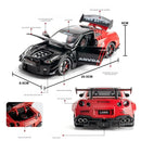 GTR Revuelto Carro de Liga de Brinquedo Miniatura Diecast Supercarro Portas Abertas Som Luz Puxar Volante Dianteiro Carros de Direção Presente para Criança