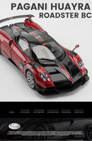 Pagani Huayra BC Blu Francia/Candy Blue com detalhes em carbono, modelo de carro 1/18 da Autoart