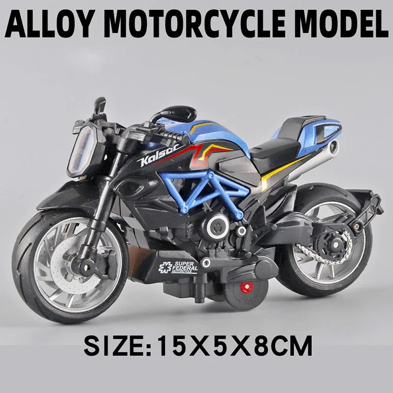 Pocket Toy Alloy Motorcycle Model Miniature Diecast Racing Off-Road Motorcycle Simulation Car Toy Street Motorcycle Model Gift