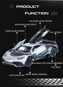 ONE Sports Car Modelo Brinquedo Modificado Metal Diecast Veículos de Roda Livre Simulação Som e Luz Presente para Crianças