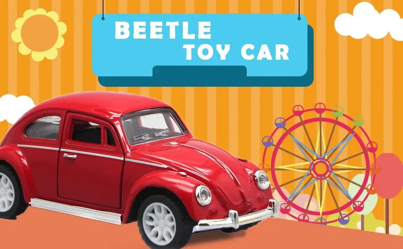 Carro de brinquedo em escala 1/36 com mecanismo de puxar para trás e metal fundido que impulsiona o carro para frente para presente/crianças (VERMELHO)