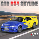 GTR R34 SKYLINE Liga Rápida Simulação Carro Modelo Diecasts & Veículos de Brinquedo e Carros Decoração Brinquedos para Crianças
