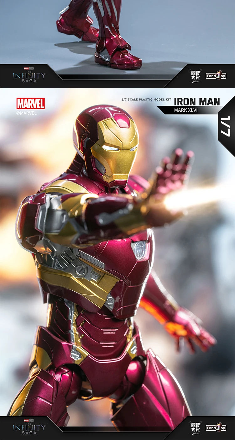 Homem de Ferro FondJoy LED MK42 MK43 MK46 MK1 MK2 MK3 MK4 Brinquedos DIY Figura de Ação Coleção Tony Stark Modelo de Anime Presente para Crianças