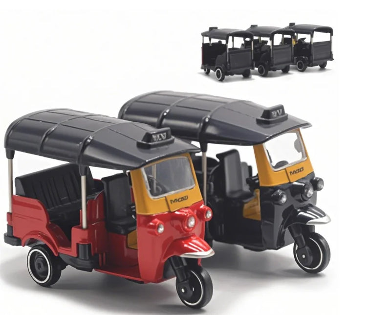 Triciclo Retro Modelo Carro Vermelho Azul Preto Modelo Bolo Enfeites Presente Brinquedos Veículo Rebote Deslizante Veículo Elétrico