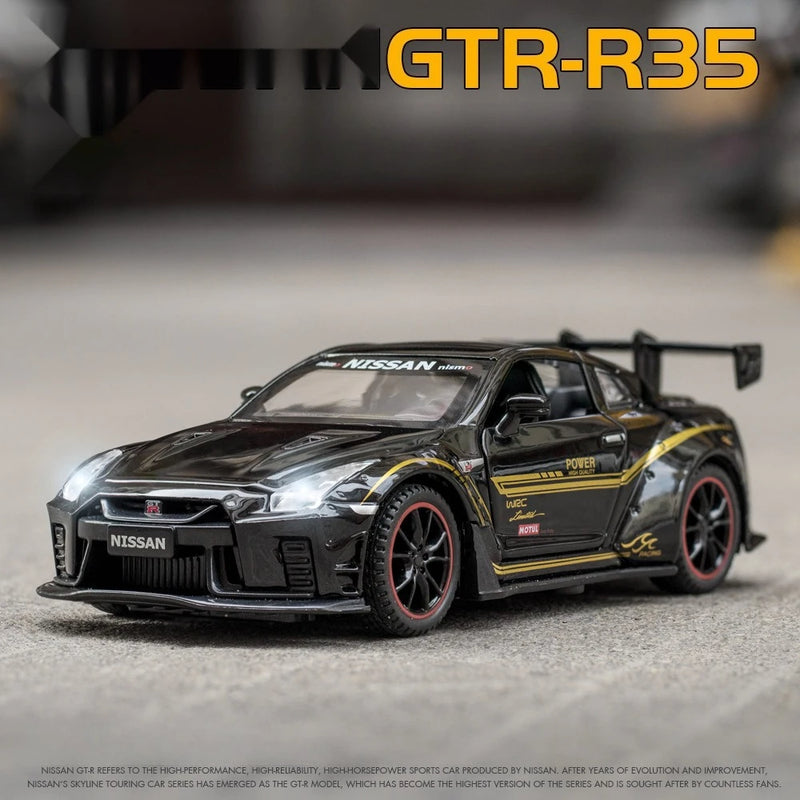 NISSAN GTR R35 Carro Esportivo Liga Modelo de Carro Diecasts e Veículos de Brinquedo Carros de Brinquedo Simulação Brinquedos Infantis para Presentes de Crianças Brinquedo
