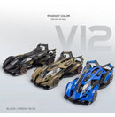 GT V12 Super Concept Sports Car Alloy Metal Diecast Modelo de Carro Som Luz Brinquedos Infantis
