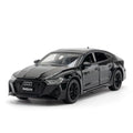 Audi RS7 Sportback, liga metálica fundida, 6 portas abertas com pneus de borracha retráteis, ornamento, veículo, brinquedos, presentes