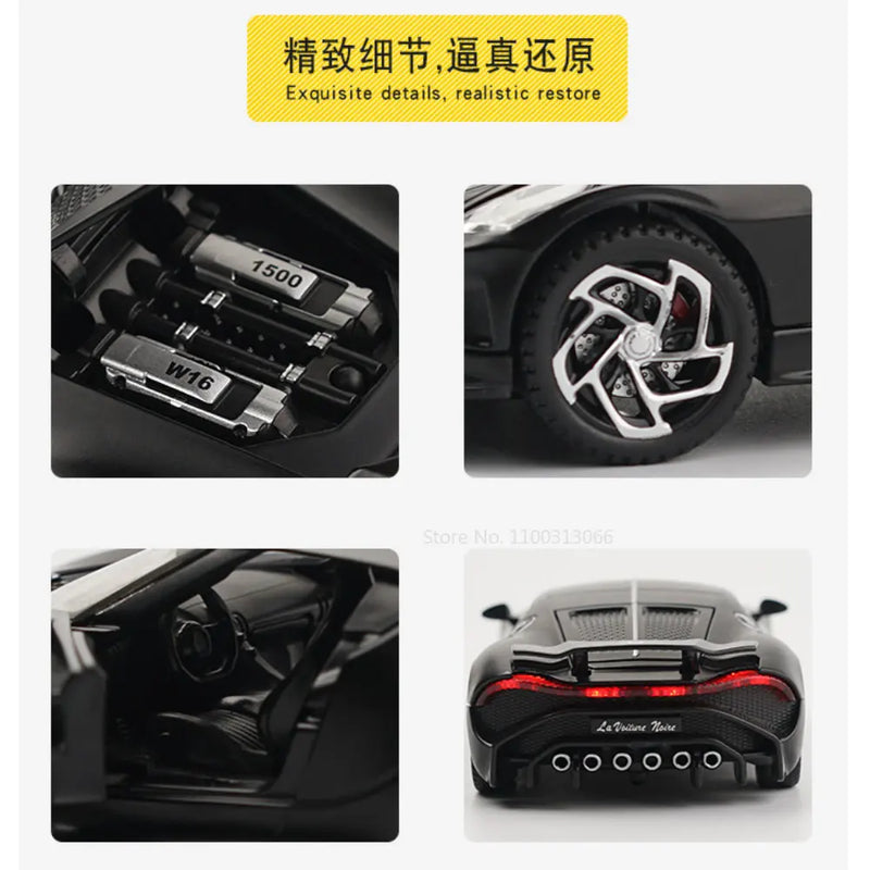 Brinquedos Bugatti La Voiture Noire Liga Fundida Simulação Brinquedo Veículos Modelos Meninos Presentes para Crianças