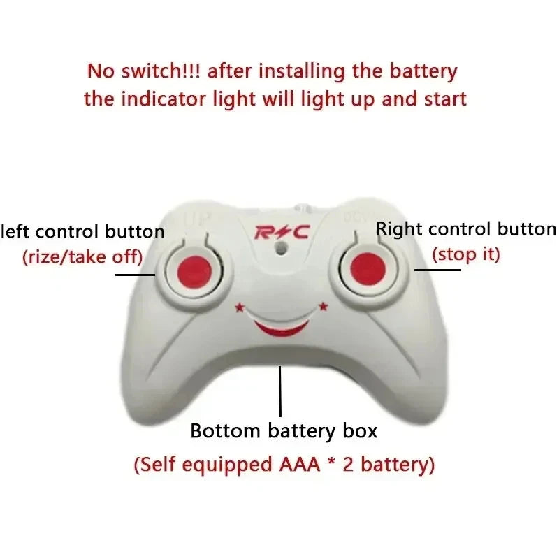 Rechargeable Mini RC Drone Remote Safe Fall-resistant RC Helicopters Drone Children Toys（No remote control battery