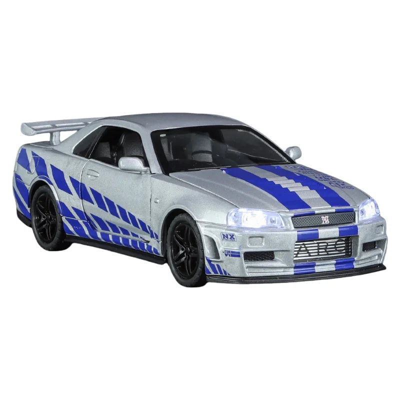 GTR R34 SKYLINE Liga Rápida Simulação Carro Modelo Diecasts & Veículos de Brinquedo e Carros Decoração Brinquedos para Crianças