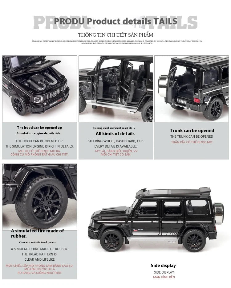 G700 Liga Modelo de Carro Simulação Brinquedo Diecast Veículos Off-road SUV Com Som e Luz Colecionável Presente Infantil 1/32 G700 Liga