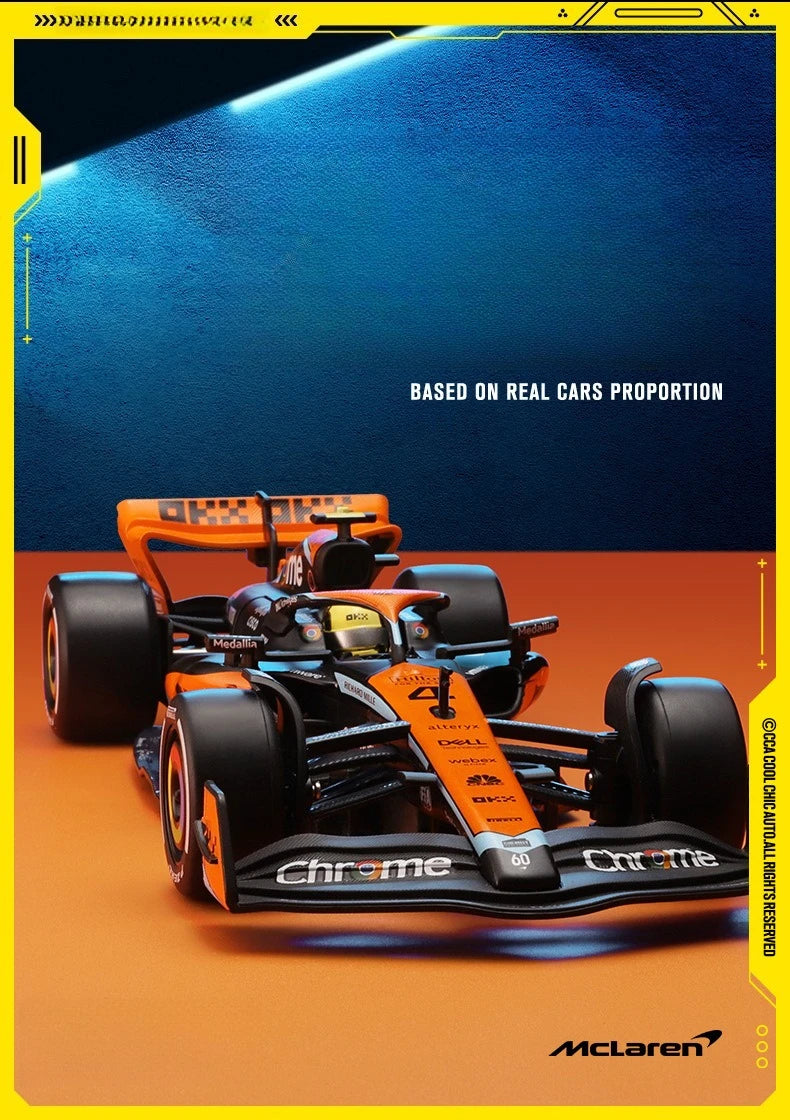 McLaren F1 Team MCL60 4# Lando Norris 81# Oscar Piastri Alloy Diecast Modelo de carro de corrida Feeling Hobby Collection Friend