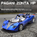 Pagani Zonda HP Barchetta Alloy Concept Sports Car Modelo Diecasts Metal Racing Vehicles Modelo de carro com som e luz Brinquedo para crianças Presente