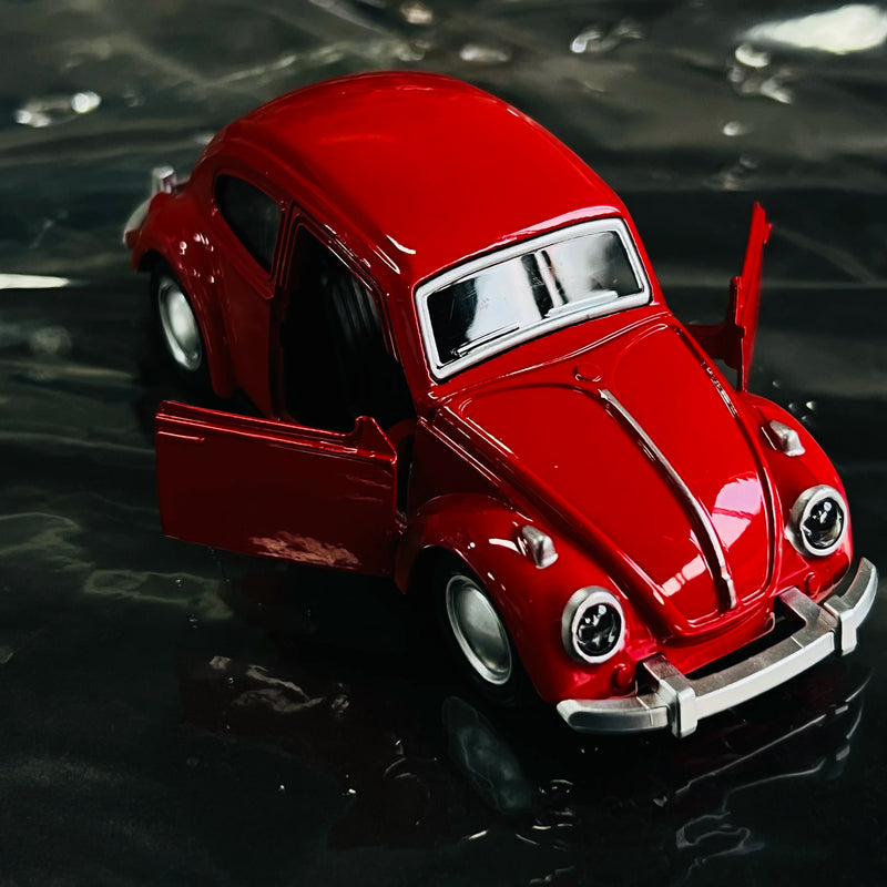 Carro antigo esportivo modelo fusca clássico miniatura brinquedo de carro de liga leve de alta qualidade com porta dupla, decoração , presentes