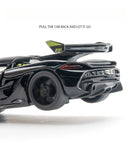 1:32 Scale Alloy Supercar Toy Car Model with Sound & Light, Retro Pullback Action - Ideal Gift for Kids, Authentic Detai