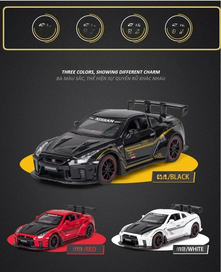 NISSAN GTR R35 Carro Esportivo Liga Modelo de Carro Diecasts e Veículos de Brinquedo Carros de Brinquedo Simulação Brinquedos Infantis para Presentes de Crianças Brinquedo