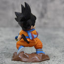 Dragon Ball Childhood Little Goku Hugs Puer Ya Mu Tea Little Follower Figures Doll Pvc Model Statue Collection Toys Ornamen Gift