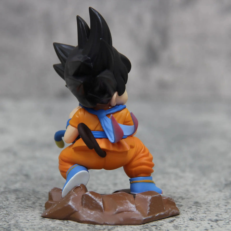 Dragon Ball Childhood Little Goku Hugs Puer Ya Mu Tea Little Follower Figures Doll Pvc Model Statue Collection Toys Ornamen Gift