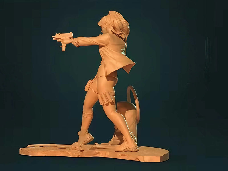 Modelo 3D em Resina 1/20 – 2 Personagens Femininas Estilo Agente | Kit Cru para Colecionadores