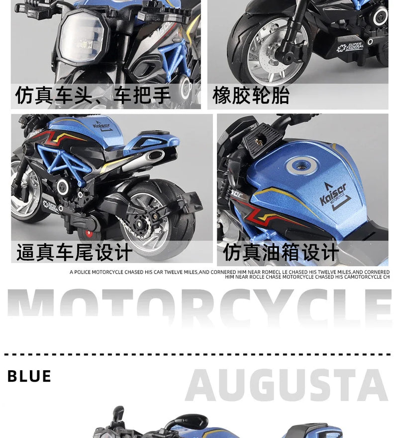 Pocket Toy Alloy Motorcycle Model Miniature Diecast Racing Off-Road Motorcycle Simulation Car Toy Street Motorcycle Model Gift
