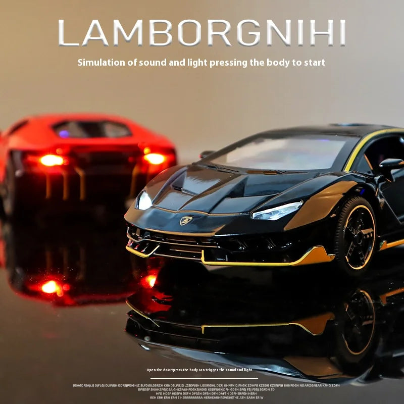 Lamborghini Centenario Lp770 diecast  modelo carros liga automóveis brinquedos presente para crianças puxar para trás luz música
