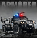 Carro de polícia blindado SWAT em escala 1:32, modelo de brinquedo de metal fundido, com absorção de choque, caminhão pesado, brinquedo com som e luz, presente para crianças