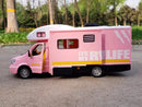 Carro de luxo RV modelo de carro de brinquedo fundido de metal Camper Van Motorhome modelo de carro de turismo com som e luz presente para crianças