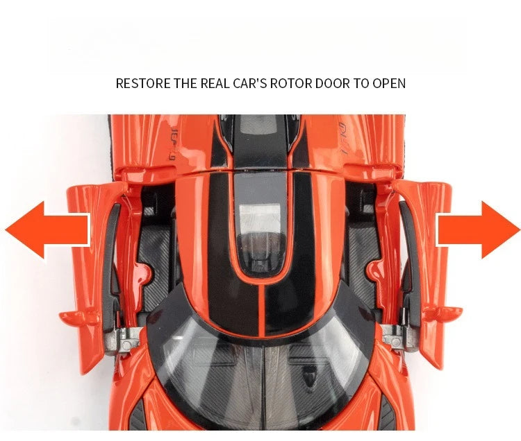 1:32 Scale Alloy Supercar Toy Car Model with Sound & Light, Retro Pullback Action - Ideal Gift for Kids, Authentic Detai
