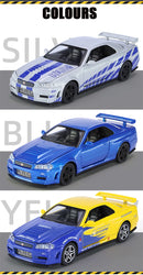 GTR R34 SKYLINE Liga Rápida Simulação Carro Modelo Diecasts & Veículos de Brinquedo e Carros Decoração Brinquedos para Crianças