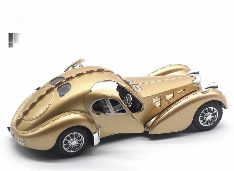 Bugatti 57SC Atlantic Classic Car Simulação Diecast Metal Alloy Model Car Coleção de brinquedos para crianças Presentes