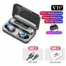 New F9 Bluetooth Headphones 9D Stereo High Bass Sport Earphones Handfree Touch Control Tws Wireless Earbuds Waterproof Headset