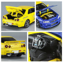 GTR R34 SKYLINE Liga Rápida Simulação Carro Modelo Diecasts & Veículos de Brinquedo e Carros Decoração Brinquedos para Crianças