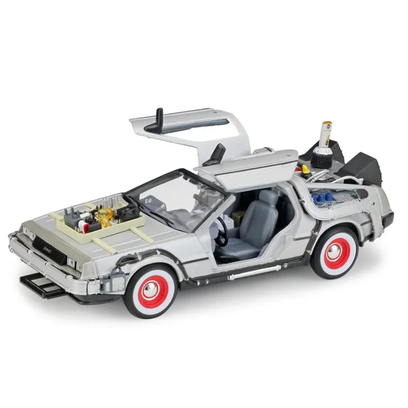 Delorean De Volta para o Futuro Máquina do Tempo Diecast Liga Modelo Carro de Metal para Meninos Brinquedo Coleção de Presentes